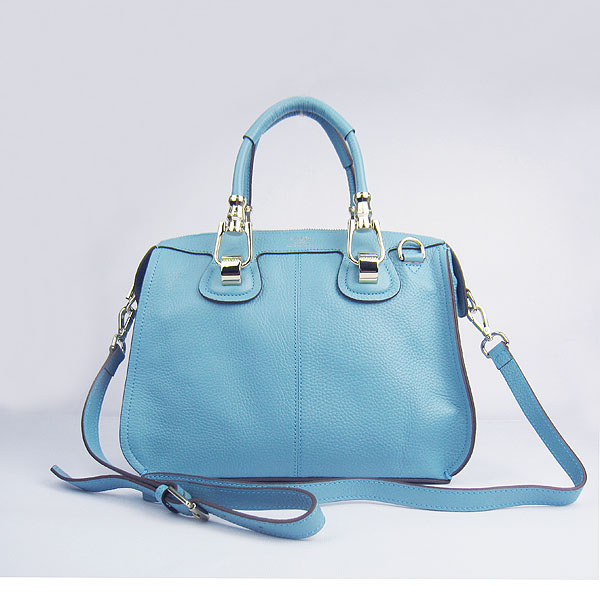 Fake Hermes New Arrival Double-duty leather handbag Light Blue 60669 - Click Image to Close